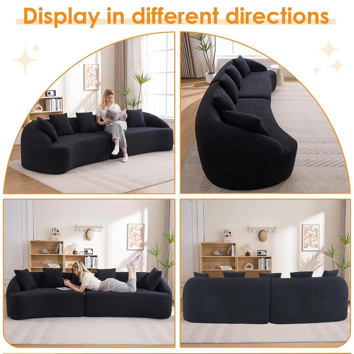 Modern 111" Boneless Sofa