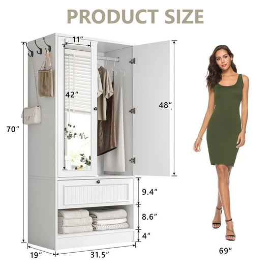 70" Armoire Wardrobe