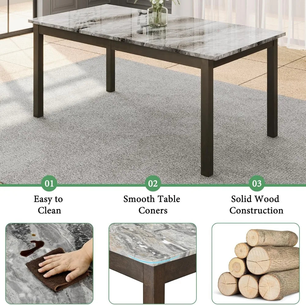 7-Piece Solid Wood Dining Set