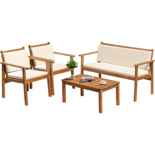 4 Piece Acacia Patio Set