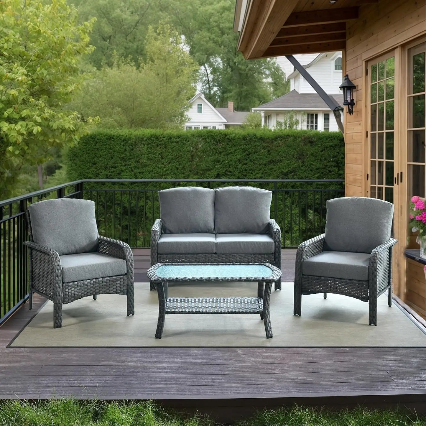 4 Piece Patio Furniture Set