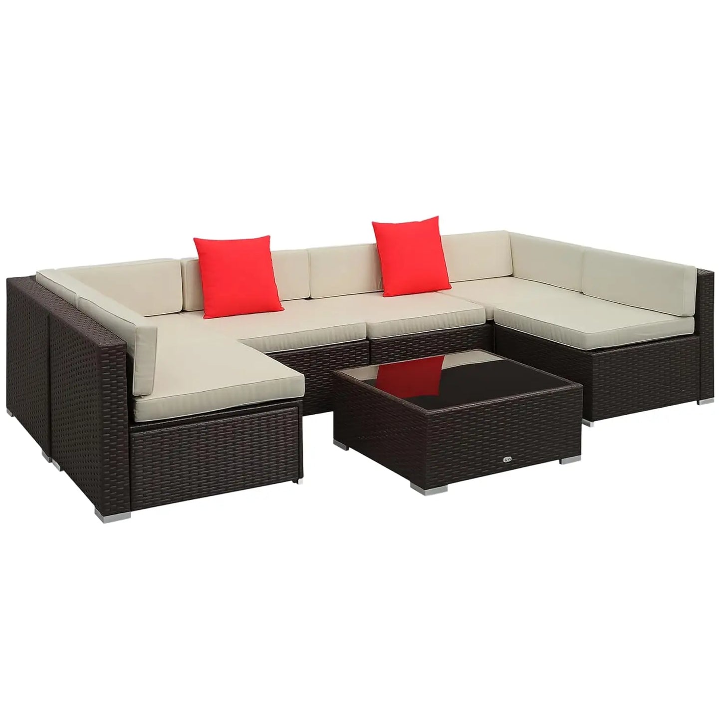 7pc Rattan Sectional Sofa