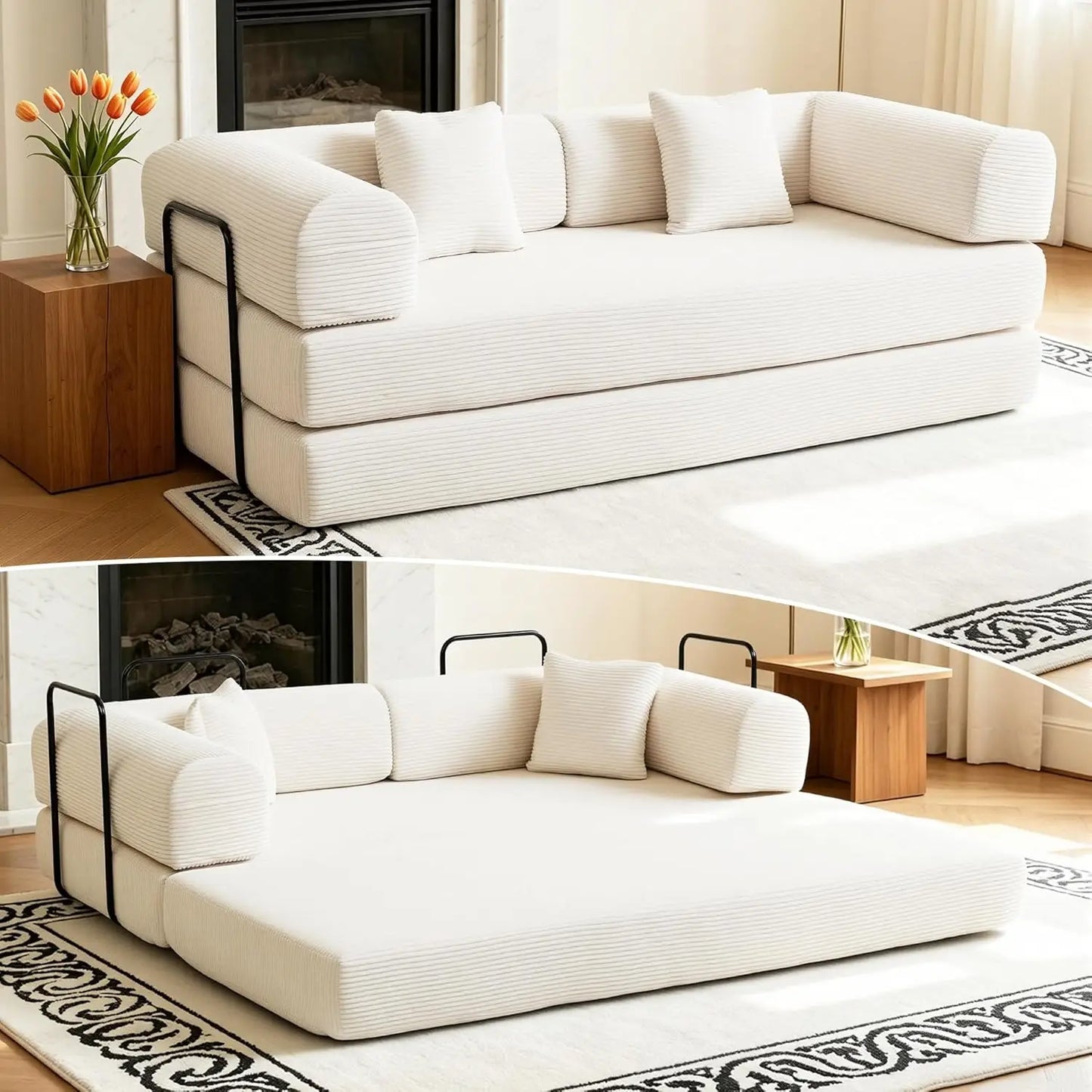 80 Inch Multi-Functional Convertible Sofa