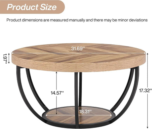 Modern Round Industrial Coffee Table