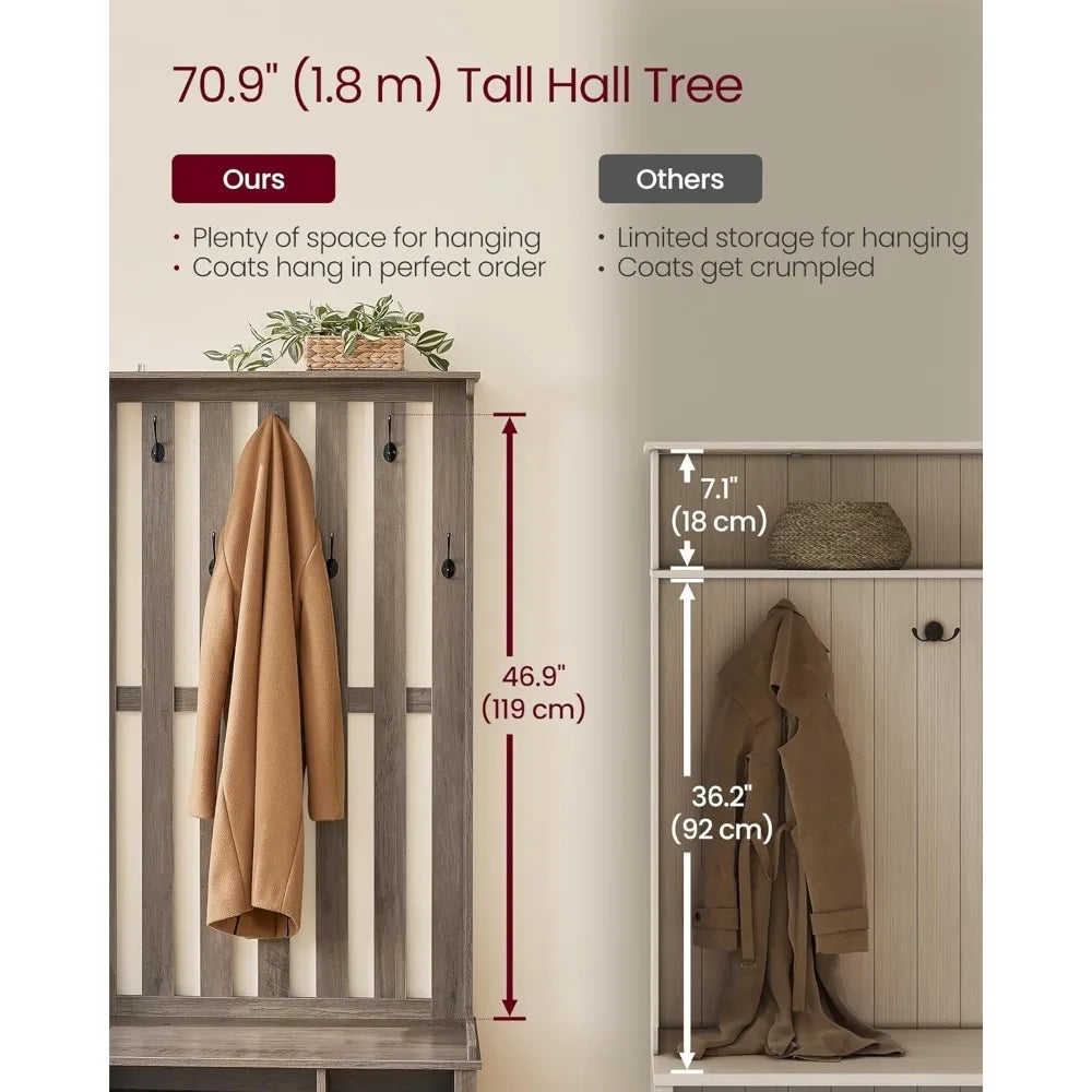 Coat Rack with Shoe Bench