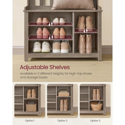 Coat Rack with Shoe Bench