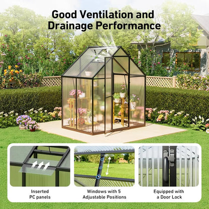 6x4FT Polycarbonate Greenhouse