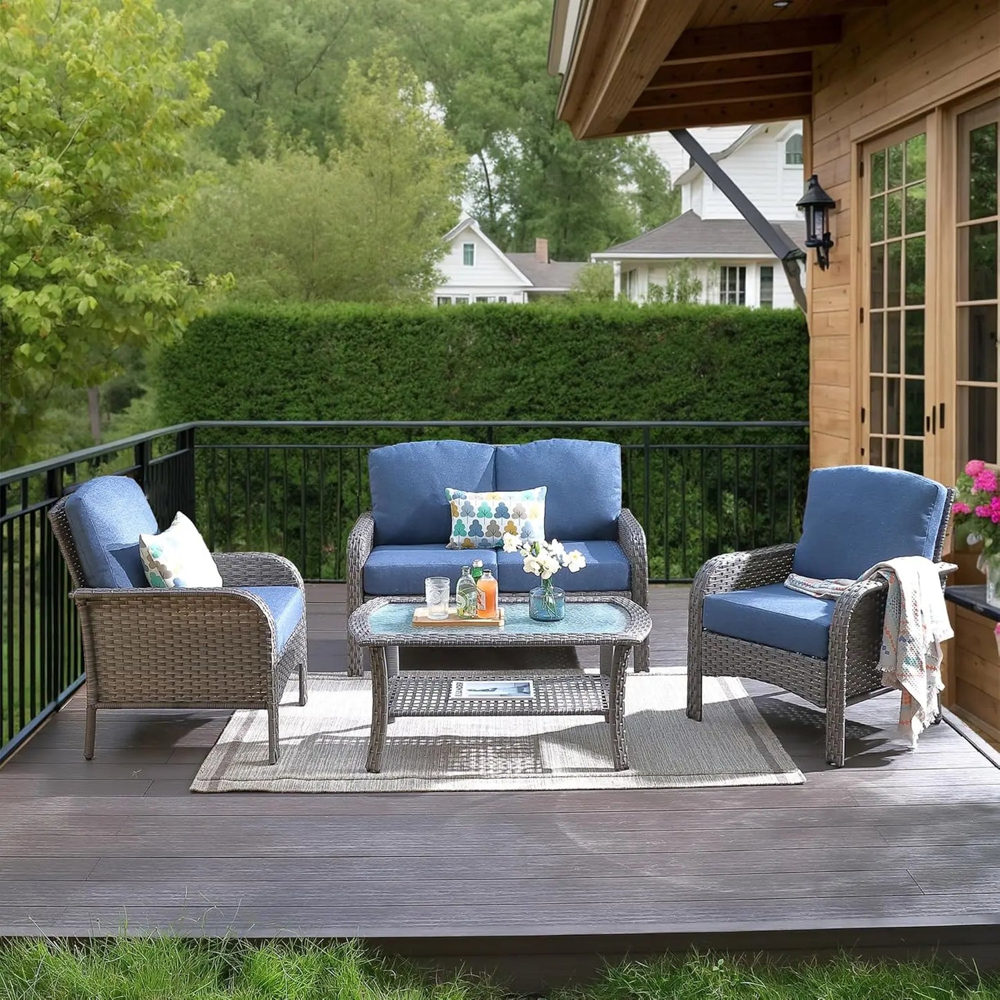4 Piece Patio Furniture Set