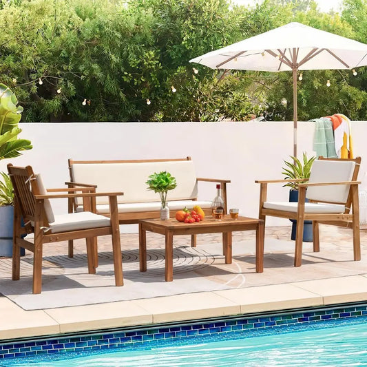 4 Piece Acacia Patio Set