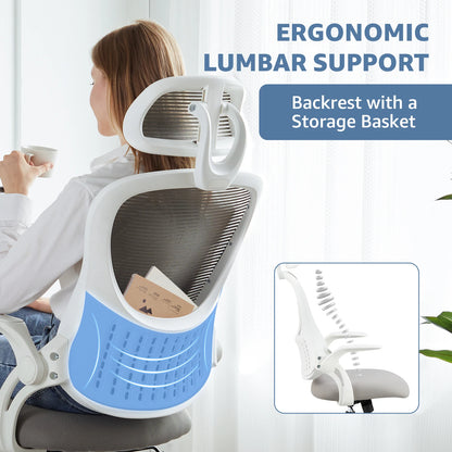 Office Chair with Flip-up Arms and Lumbar