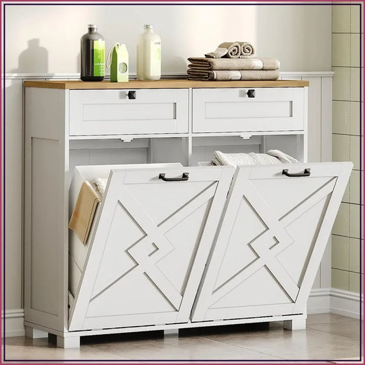 Double Tilt-Out Laundry Hamper Cabinet