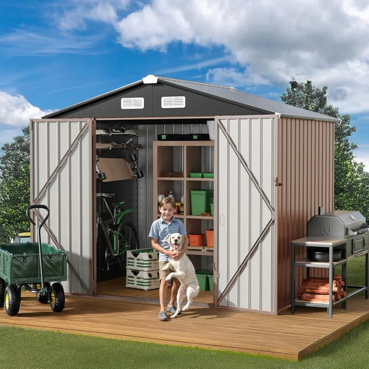 8x6 FT Outdoor Metal Storage Shed