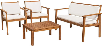 Acacia Wood Patio Furniture with Coffee Table