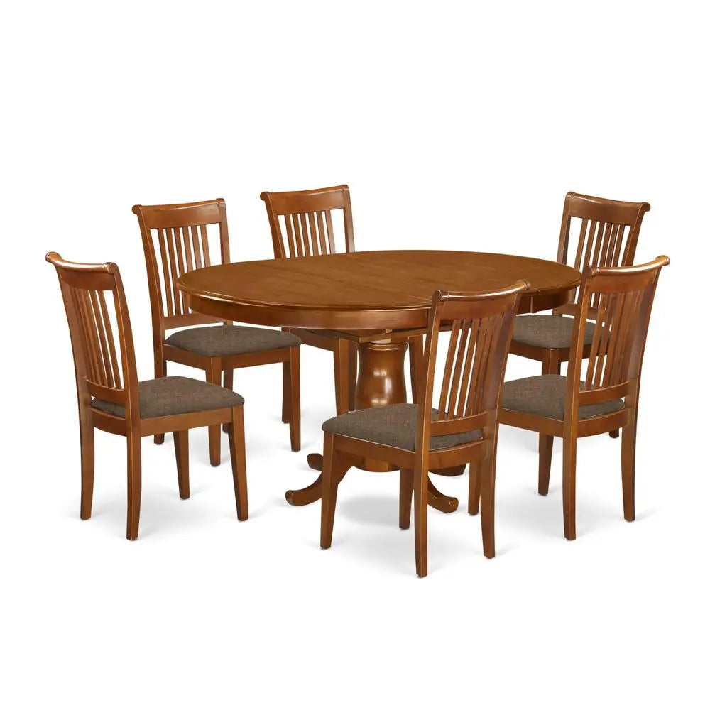 7 Piece Dining Table Set with Soft Seats