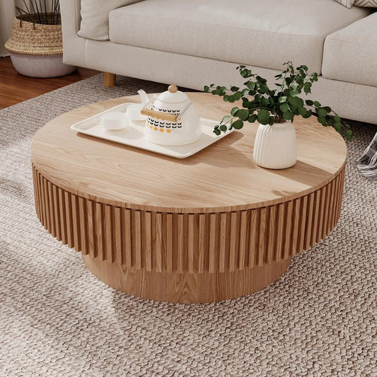 Round Coffee Table with Storage