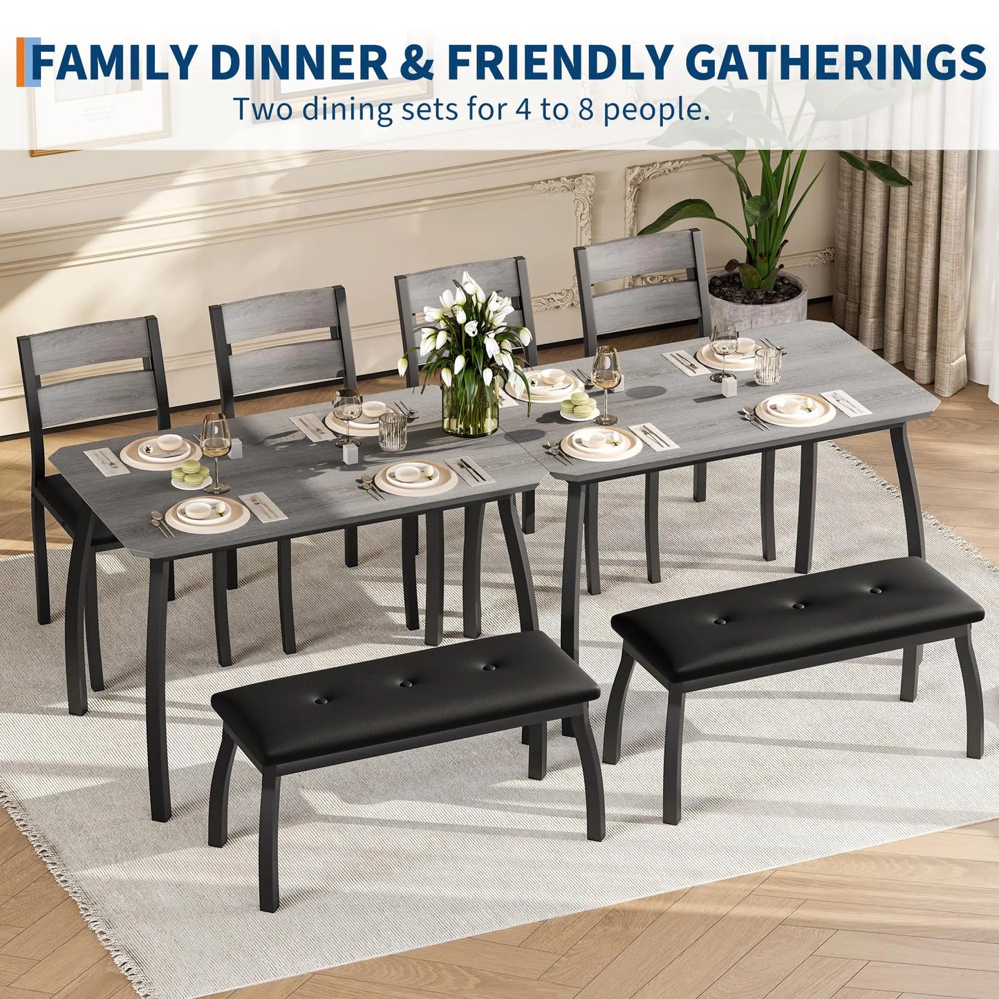 4 Piece Dining Set for Small Spaces
