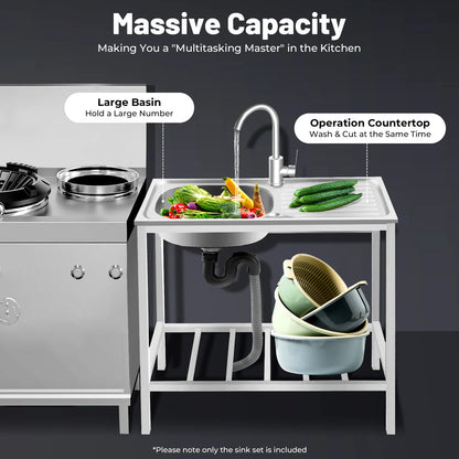 Free Standing Sink with Operation Countertop
