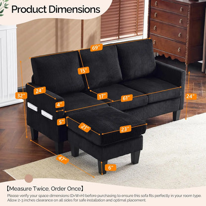 Couch with Ottoman