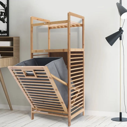 Bamboo Laundry Hamper Cabinet