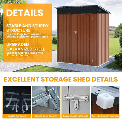 5x3 Lockable  Storage Shed