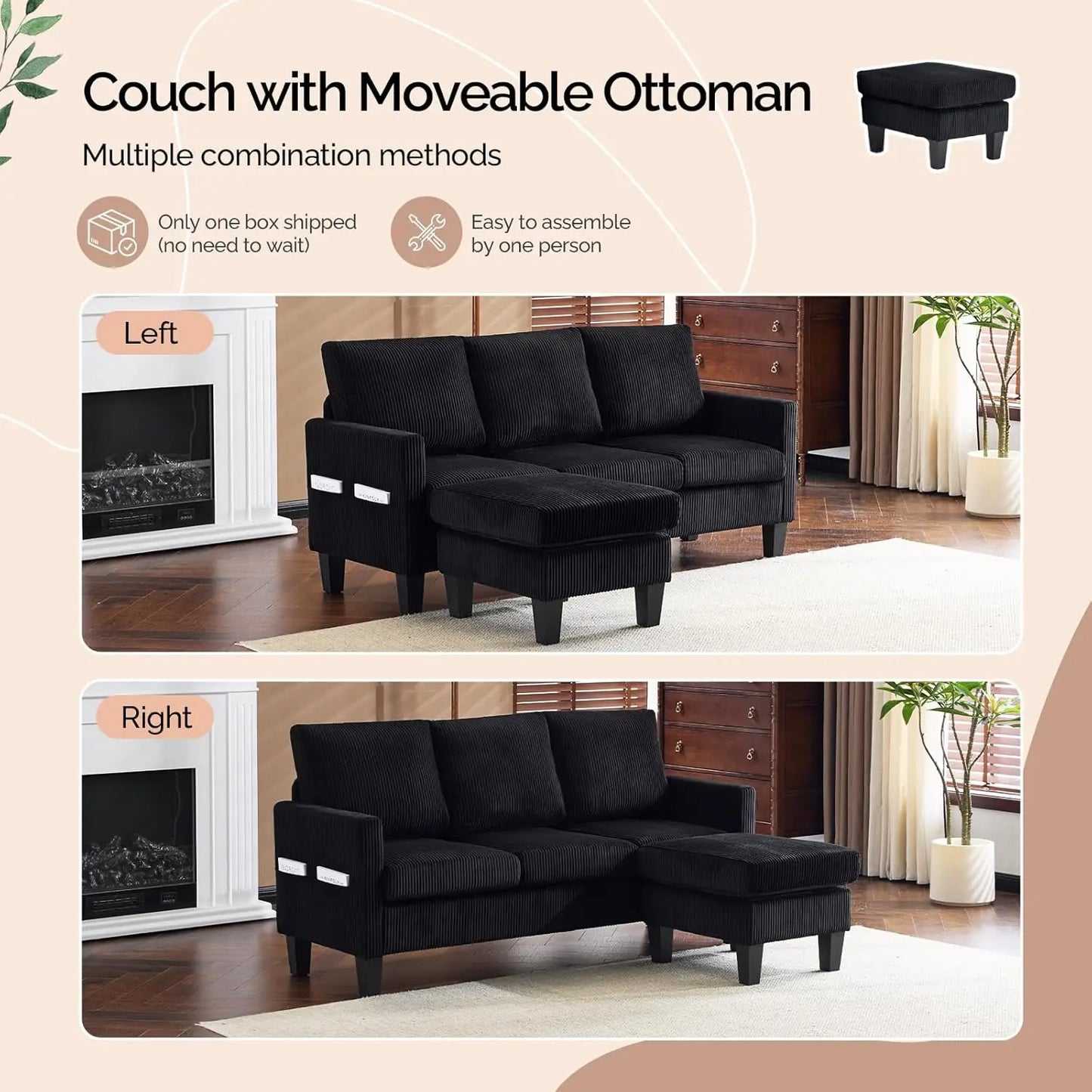 Couch with Ottoman