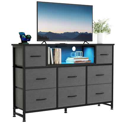 Dresser with LED Lights & Charging Station