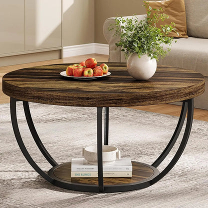Modern Round Industrial Coffee Table