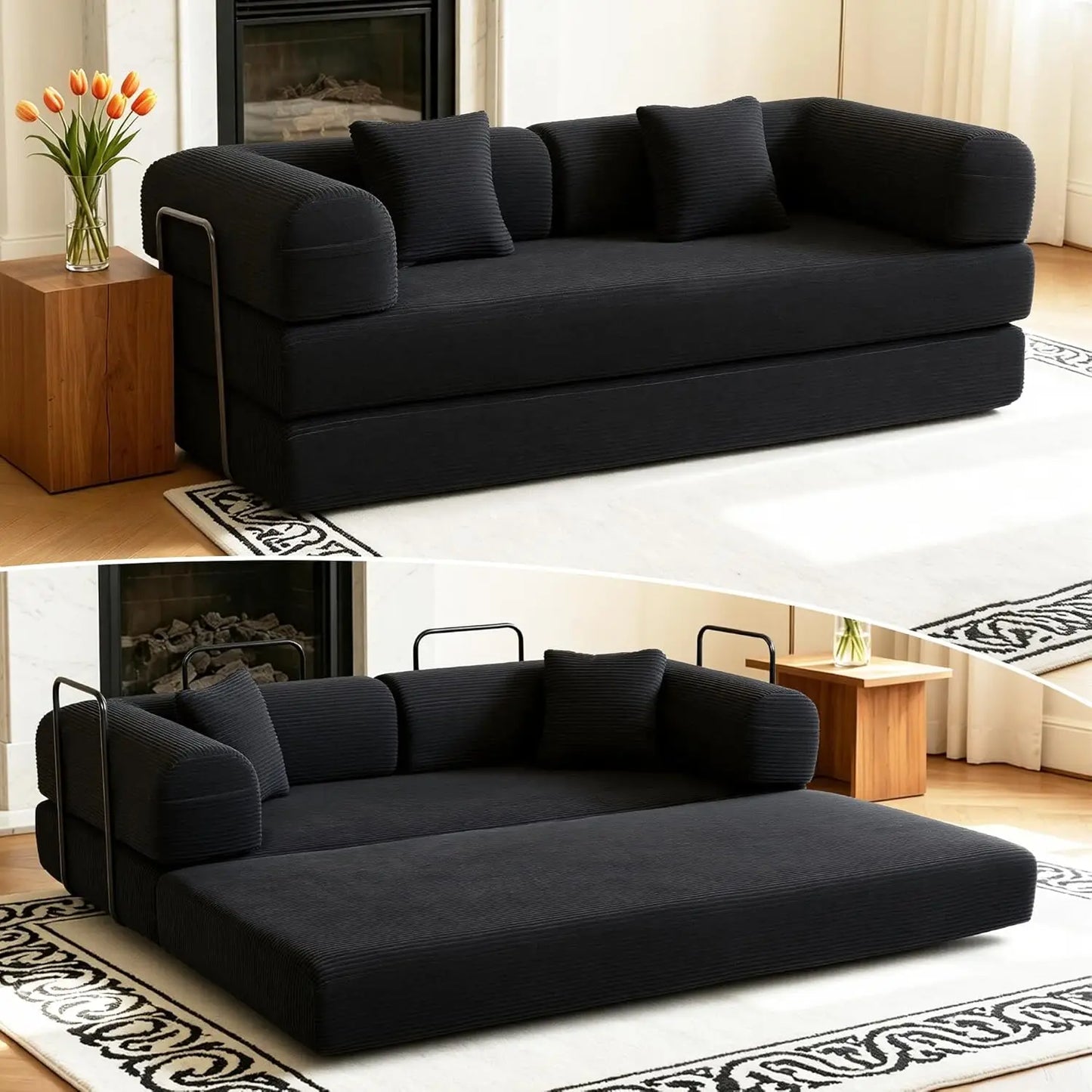 80 Inch Multi-Functional Convertible Sofa