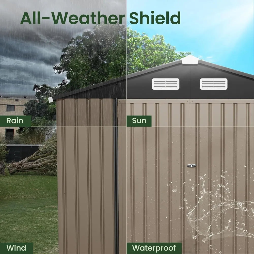 8x6 FT Outdoor Metal Storage Shed