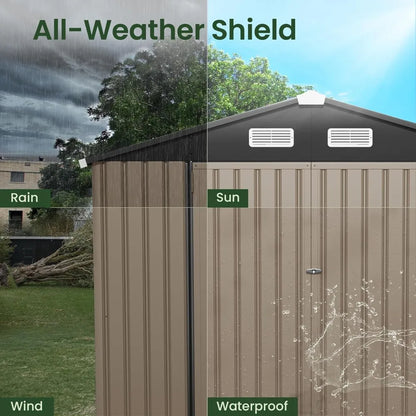 8x6 FT Outdoor Metal Storage Shed