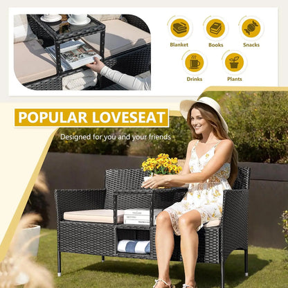 Outdoor Rattan Loveseat
