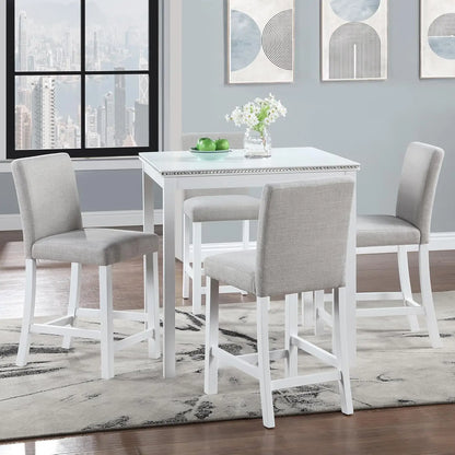 5-Piece Solid Wood Counter Height Kitchen Table Set