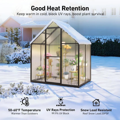 6x4FT Polycarbonate Greenhouse