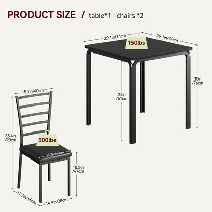 3-Piece Modern Dining Table Set