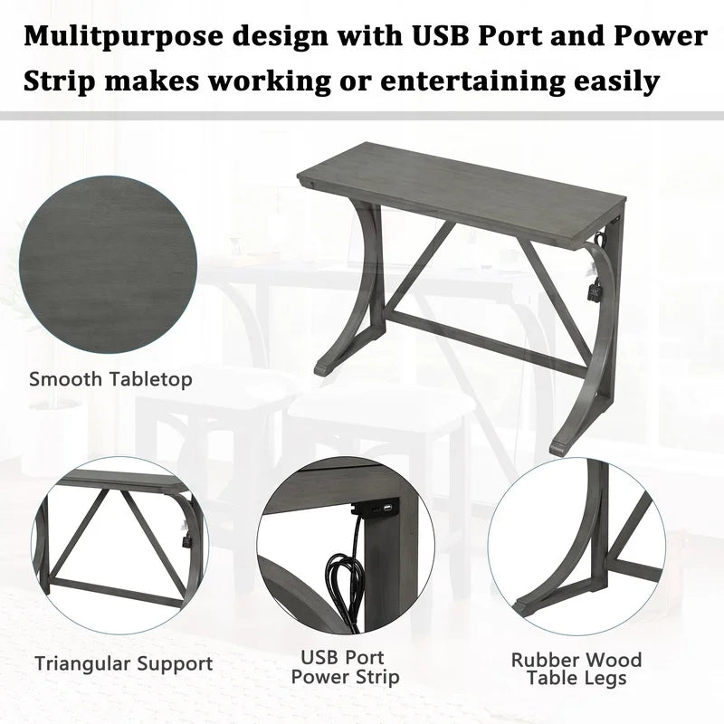 Counter Height Dining Set with USB Port