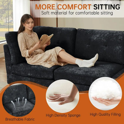 Oversized 3 Seater Sofa with Ottoman