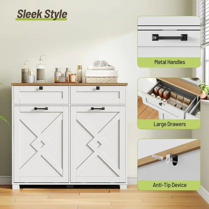 Double Tilt-Out Laundry Hamper Cabinet