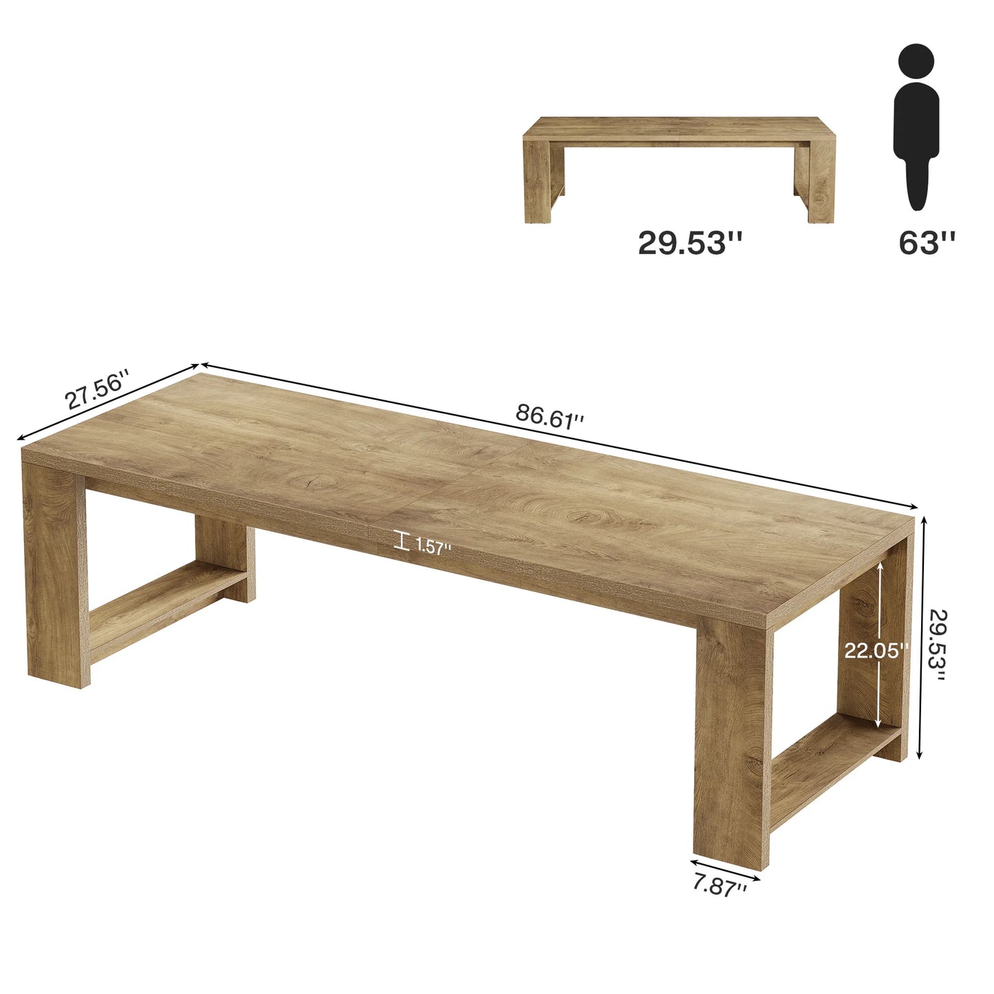 Modern  86.61-Inch Dining Table