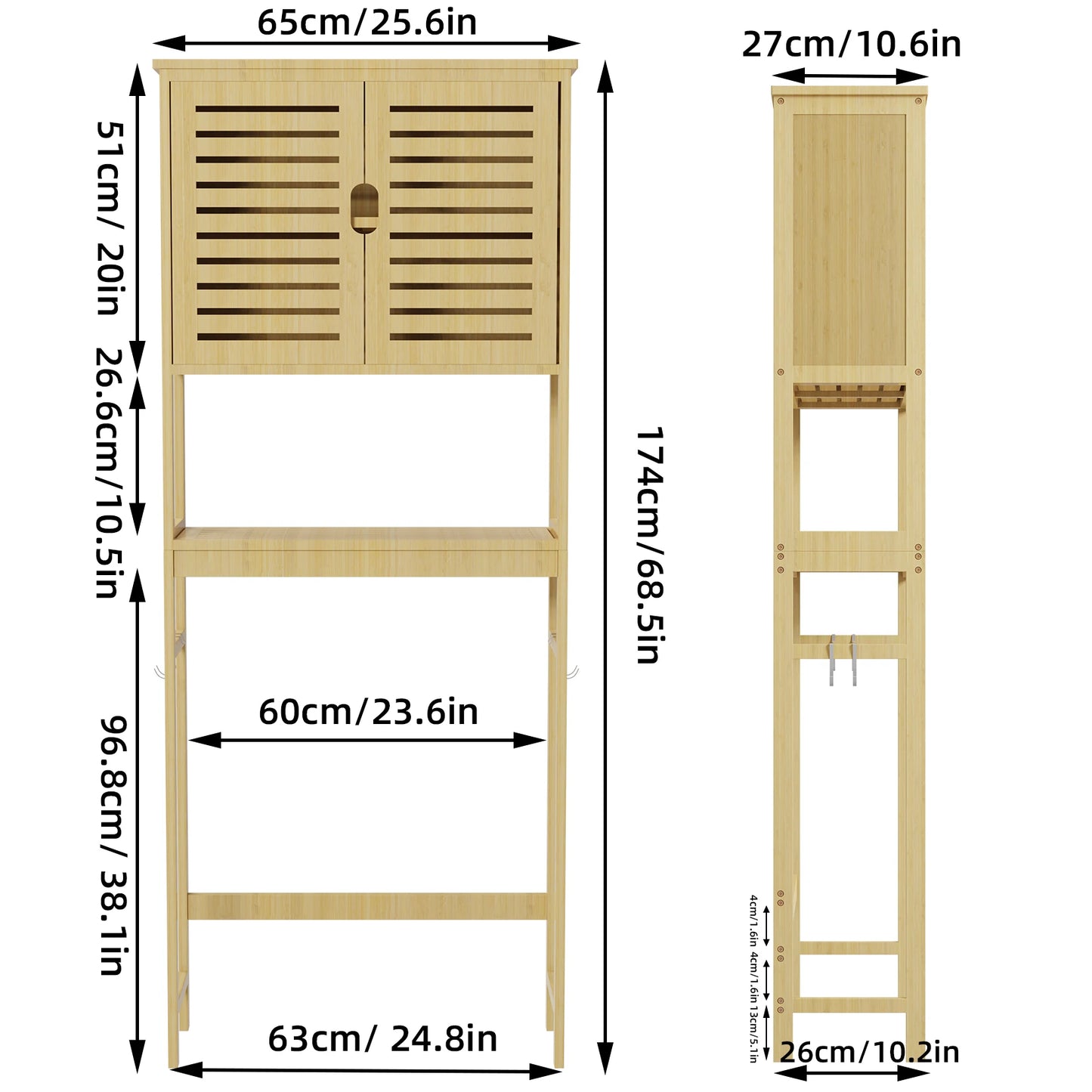 Tall Bamboo Cabinet Organizer