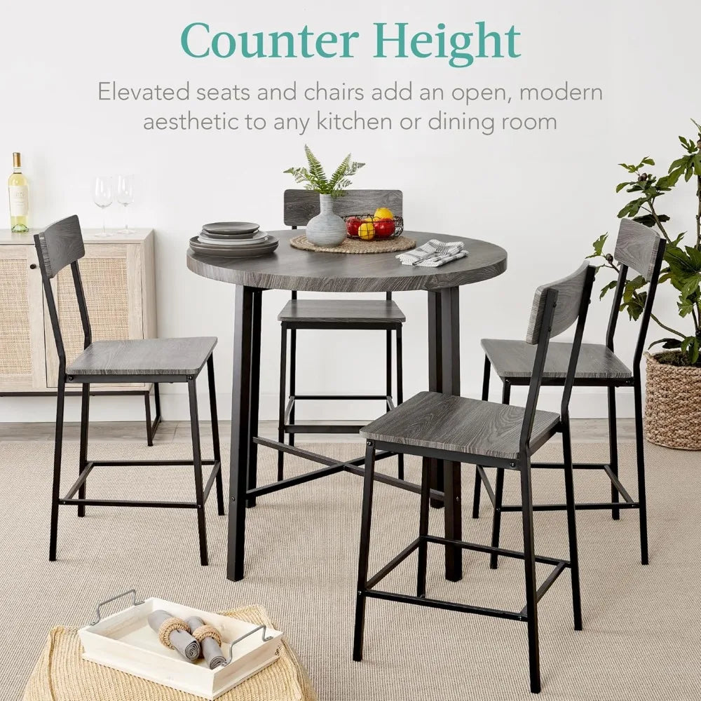 5-Piece Modern High Top Dining Set