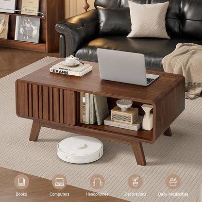 Mid Century Modern Coffee Table with Storage