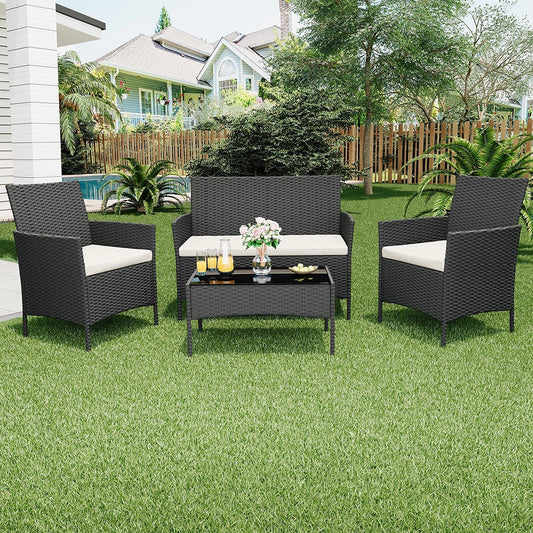 4-Piece  Rattan Patio Set