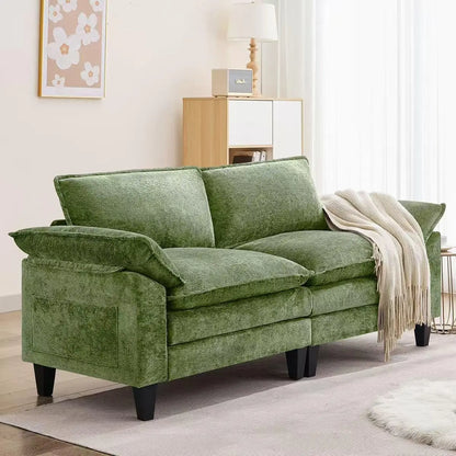 Modern Loveseat Sofa with Chenille Fabric