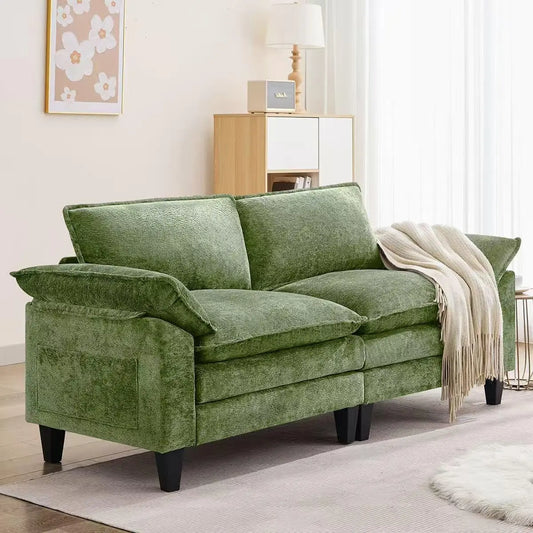 Modern Loveseat Sofa with Chenille Fabric