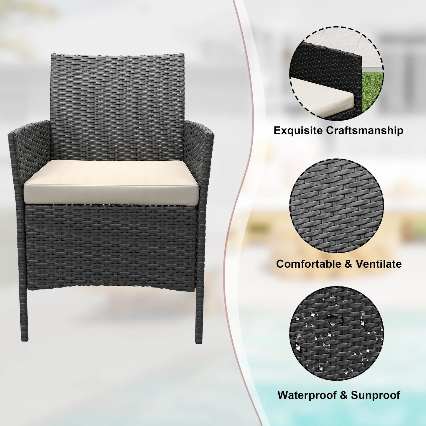 All Weather Rattan Conversation Set
