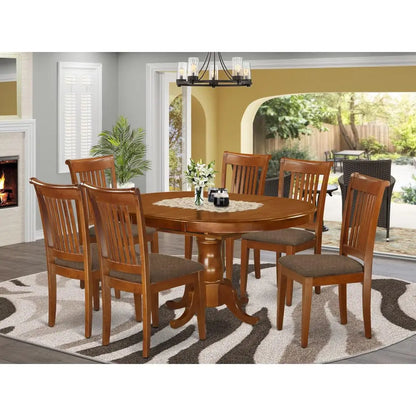 7 Piece Dining Table Set with Soft Seats