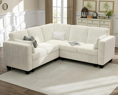 Modular Sectional Sleeper Sofa with Storage Ottoman