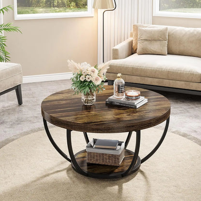 Modern Round Industrial Coffee Table