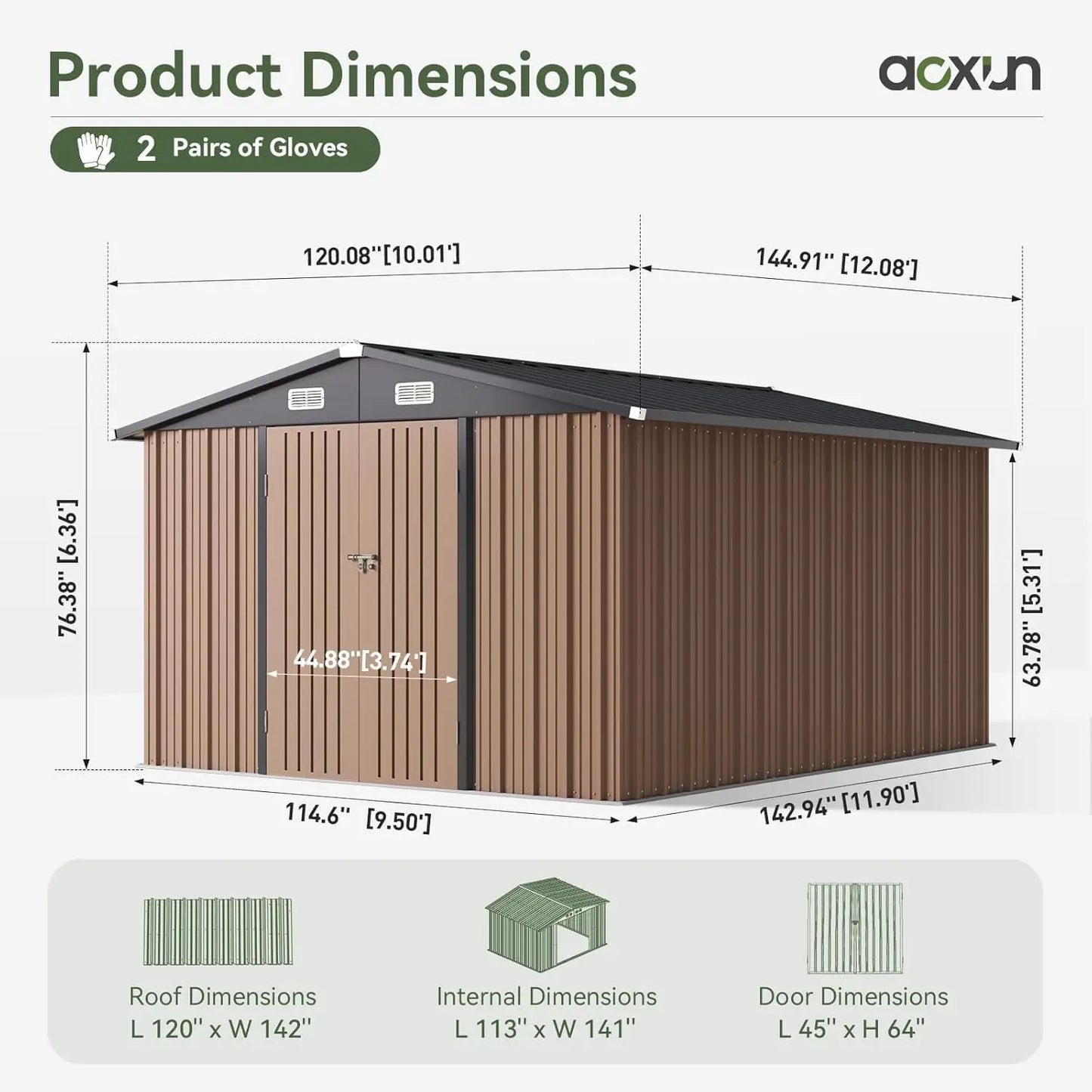 10x12FT Outdoor Storage Shed