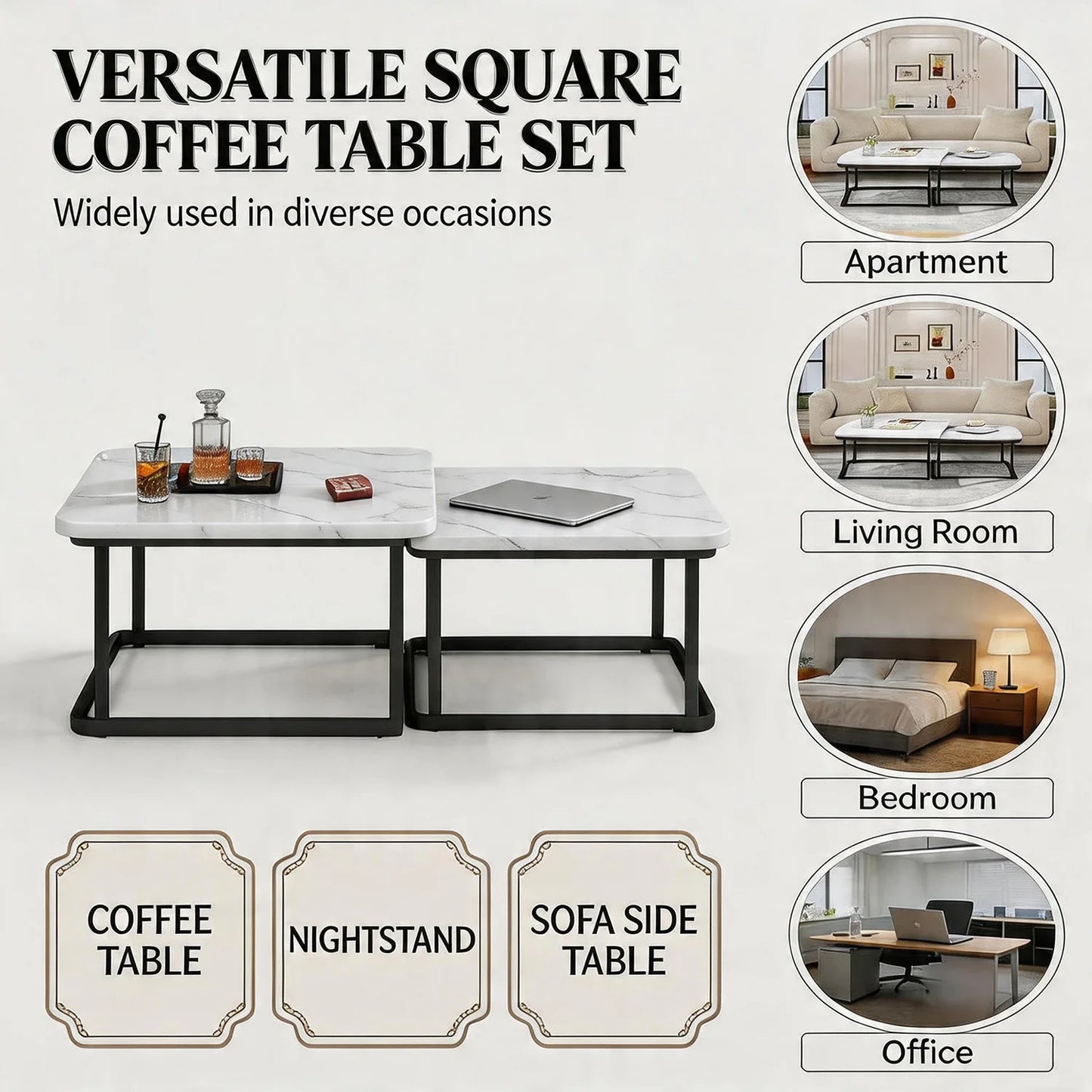 Set Of 2 Square Nesting Tables